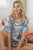 1.2 BiBi Tiedye Printed Rib Knit Top with Pocket