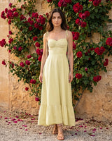 Tie-Strap Sweetheart Cotton Maxi Dress